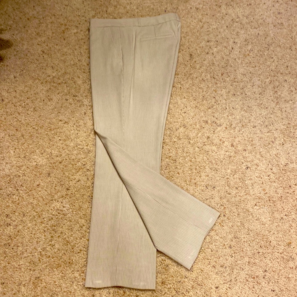 Banana Republic Ryan slacks. Tan Pin stripe. Size 10